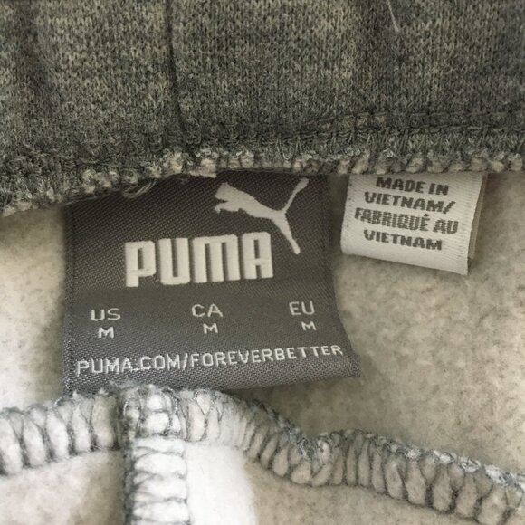 Puma Mens Medium Gray Jogger Drawstring Elastic Waist Inseam 28" 100% Cotton - Picture 10 of 12